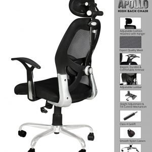 SAVYA Home APEX Apollo Chrome Base High Back Engineered Plastic Frame Office Chair